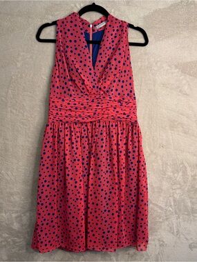 Marc New York Pink Polka Dot Sleeveless Midi Dress ~ Party, Wedding, Derby Day